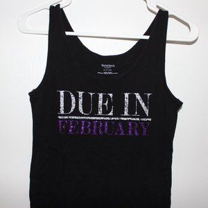 Motherhood Maternity S Black Top "Due In February"